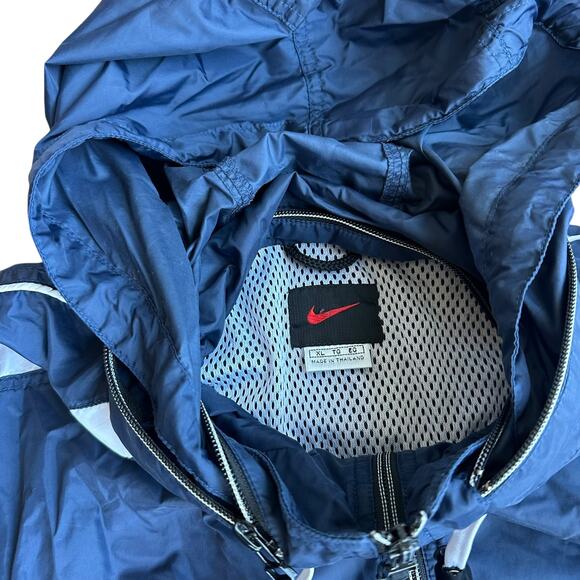 Nike y2k Vintage Windbreaker NavyBlue Mens XL ZipUp - Picture 4 of 5